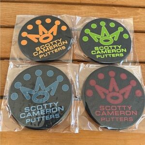Scotty Cameron Rubber Coaster Set - Blue, Red, Green, Orange